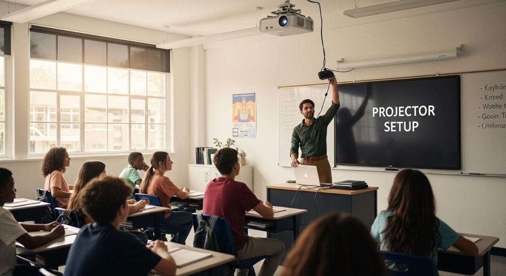 classroom projector setup