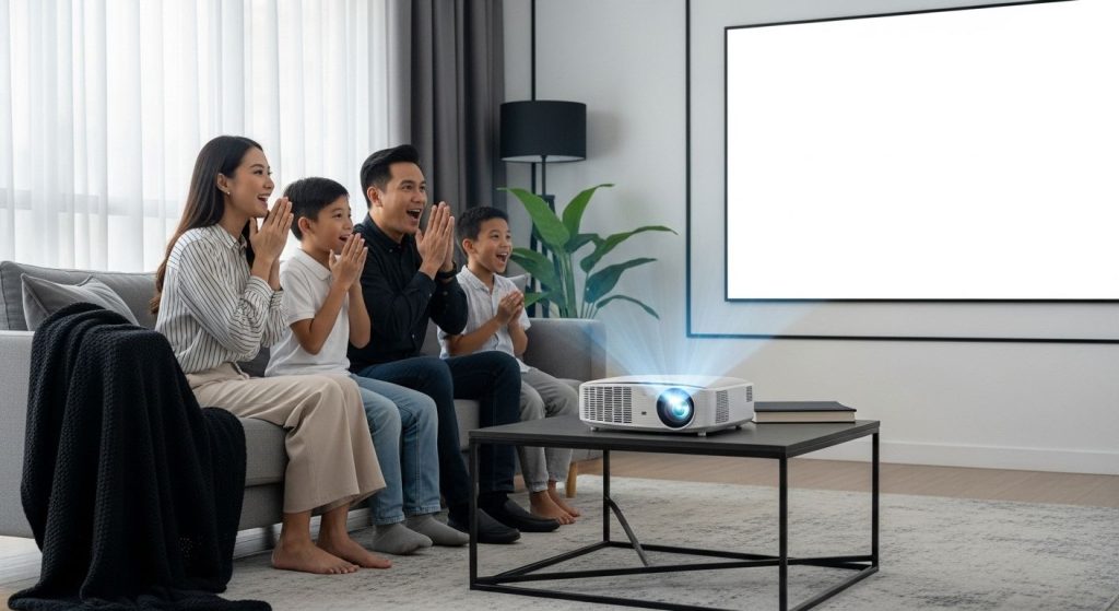 teknologi projektor terkini suasana rumah