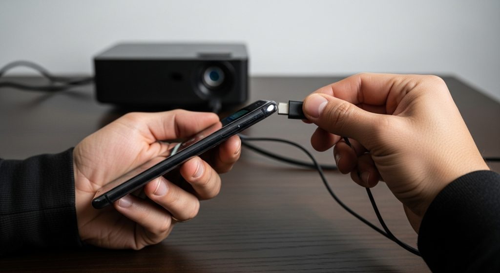 sambung projektor ke smartphone
