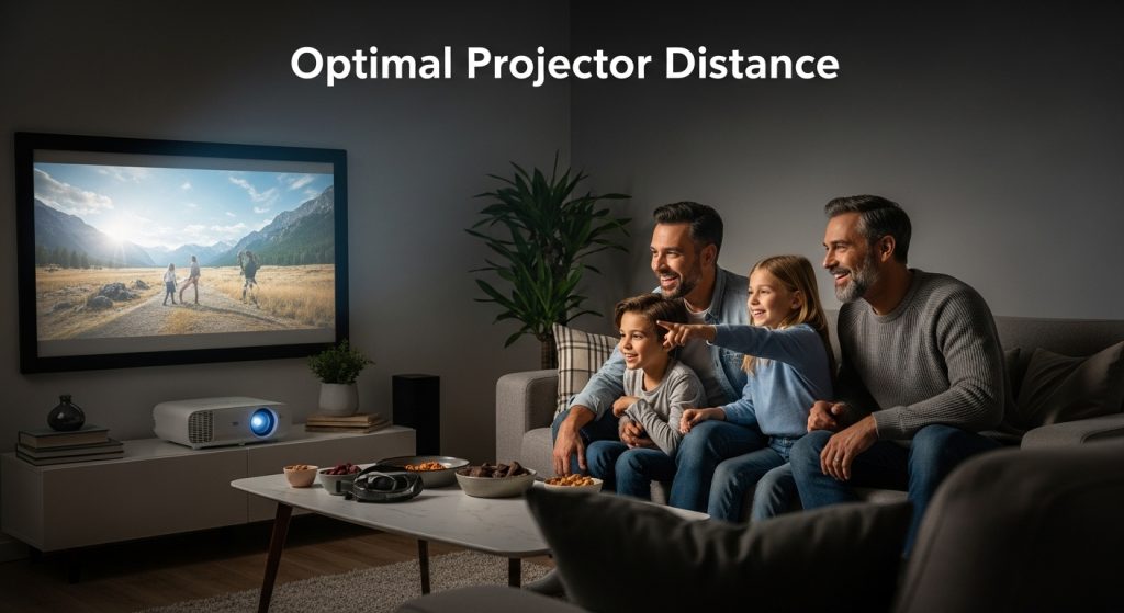 projector distance living room
