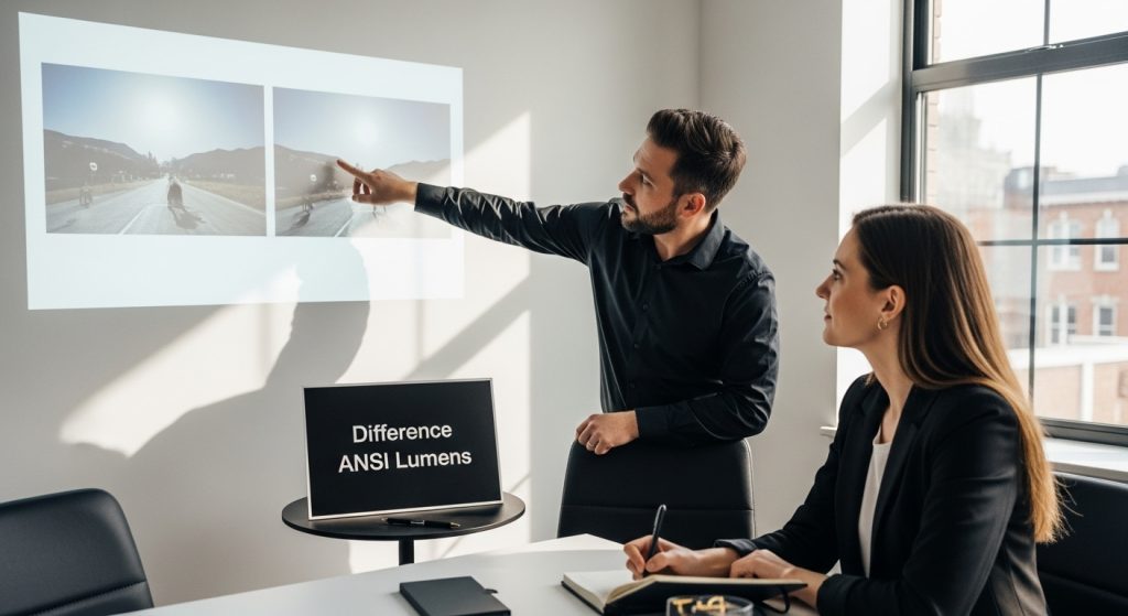 projector brightness difference