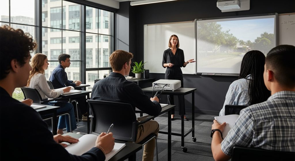 projector bilik cerah, kelas moden