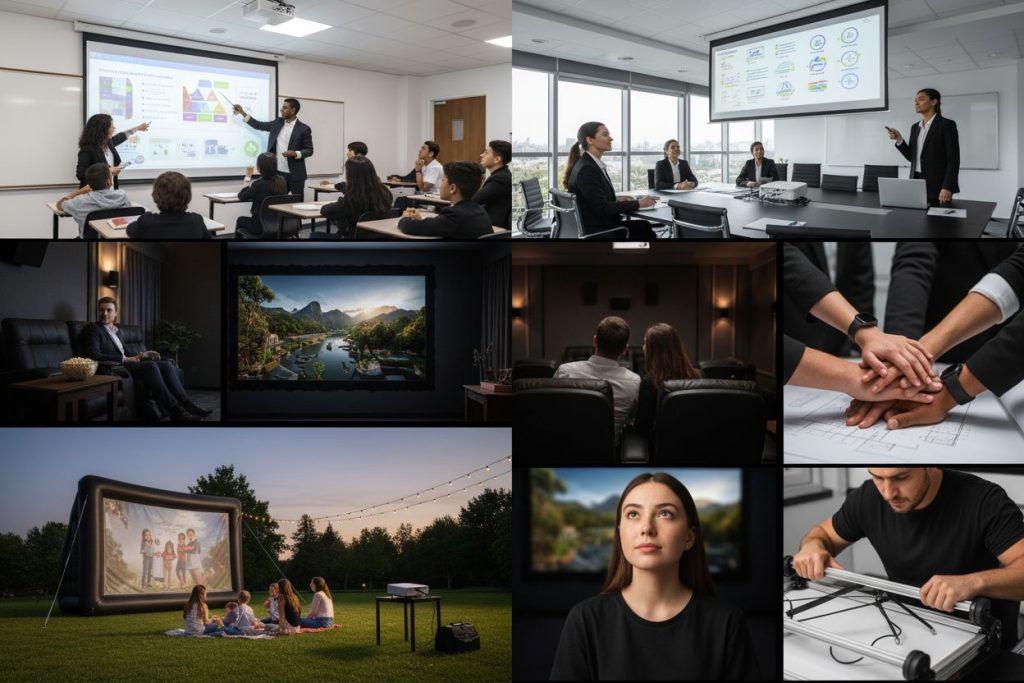 projection screens, educational, interaction