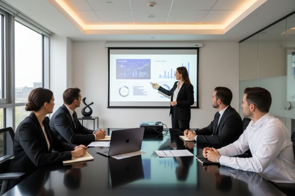 mesyuarat bisnes projector