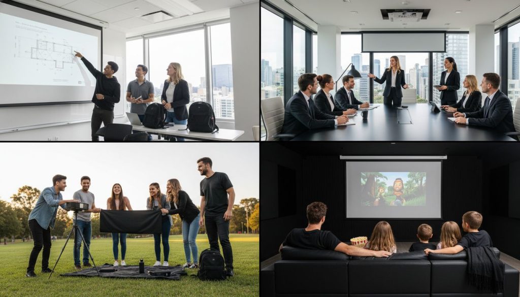 jenis skrin projektor