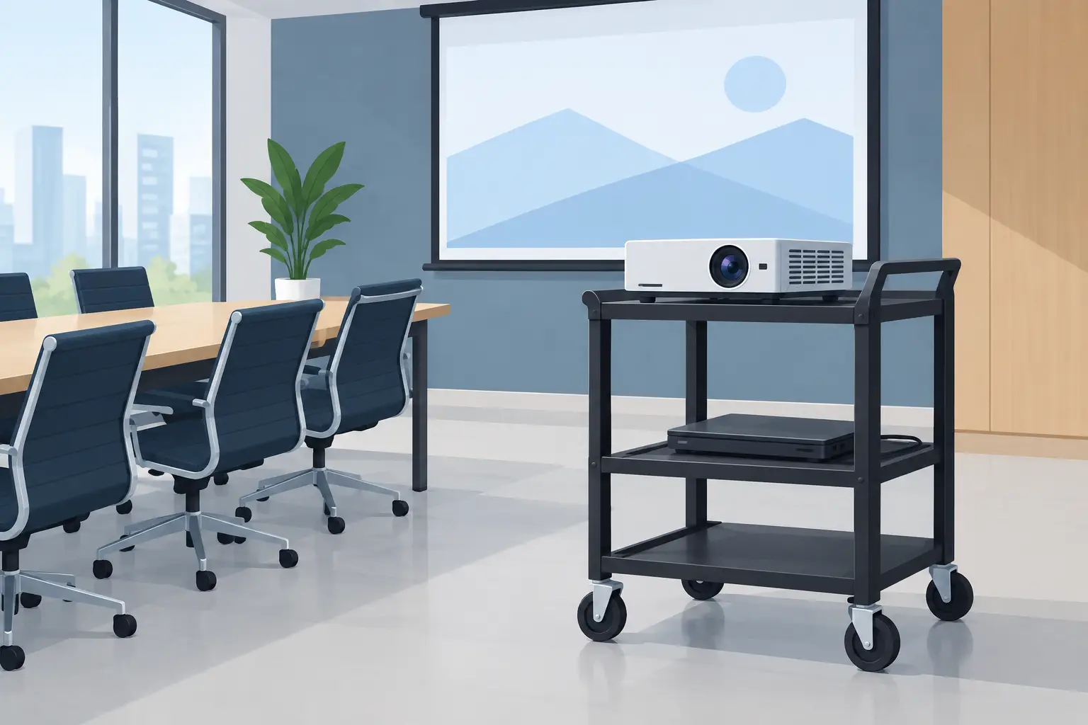 Choosing a Projector Trolley for Meeting Room Use