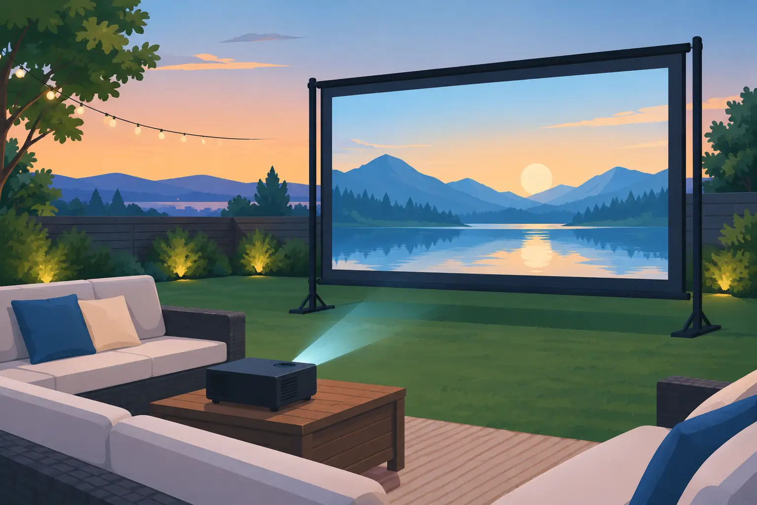 Choosing an Outdoor Projector Screen for Movies